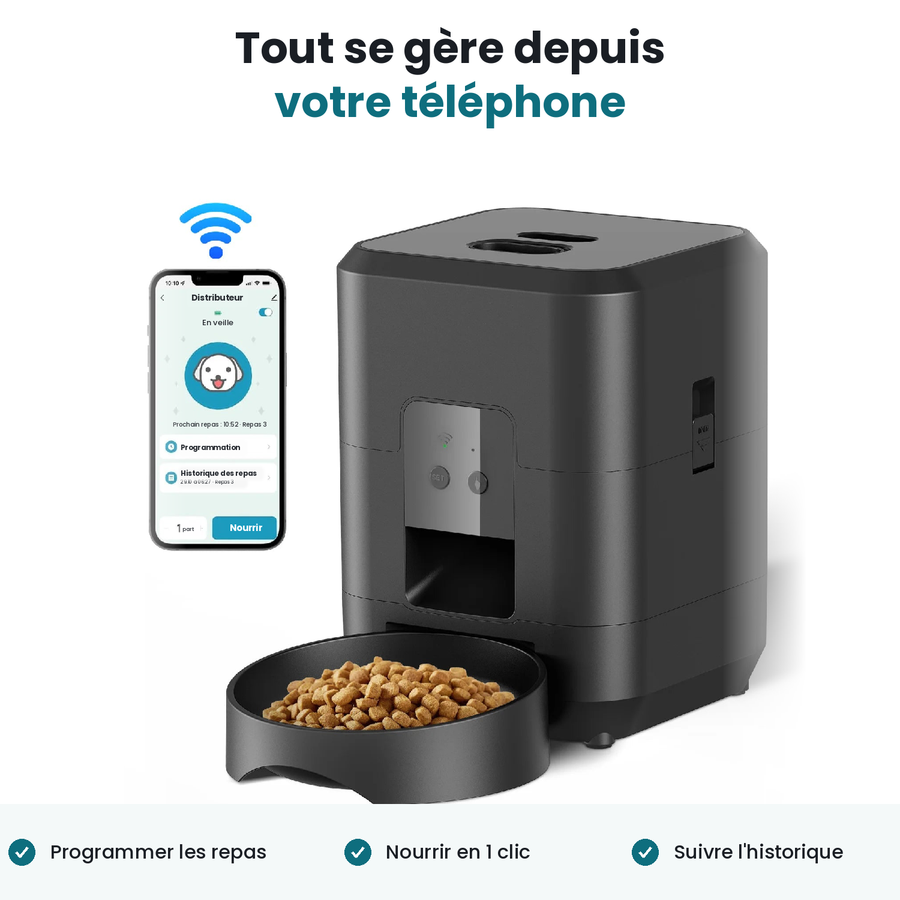 Distributeur Intelligent Programmable avec Appli pour Chien et Chat
