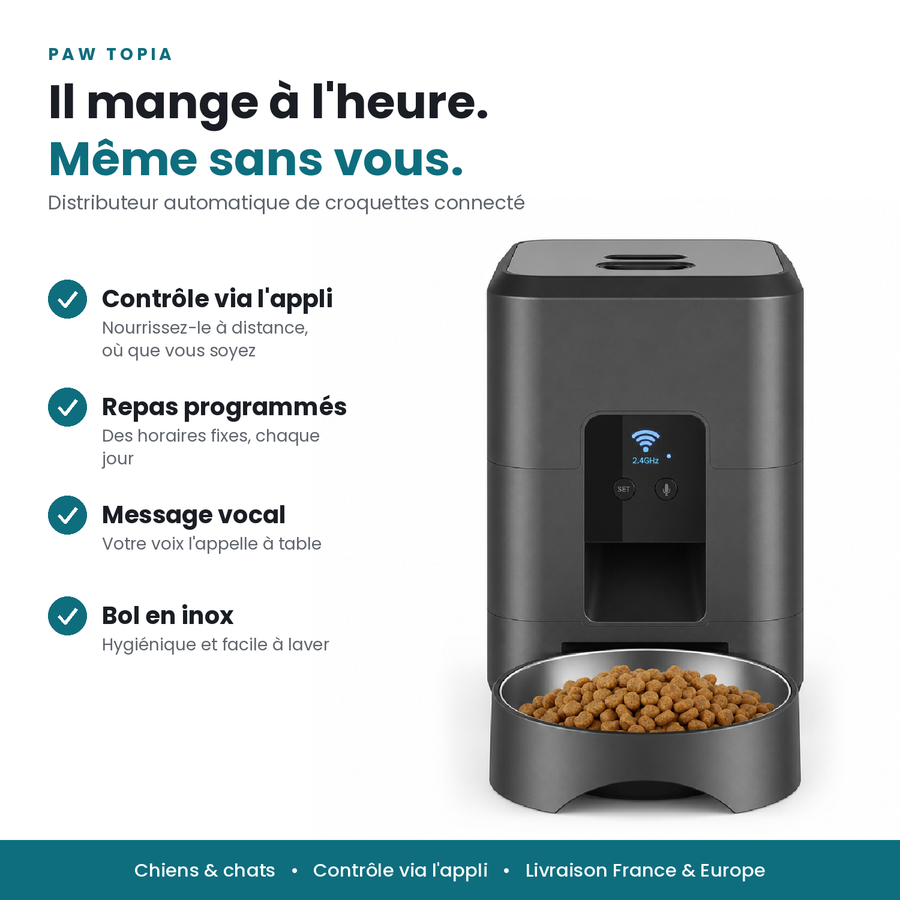 Distributeur Intelligent Programmable avec Appli pour Chien et Chat